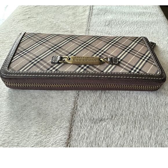 Burberry Blue Label Plaid Zip Around Long Wallet - Picture 2 of 13